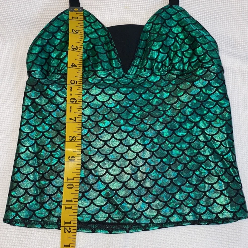 Kids Swimming Tankini Holographic Green size M